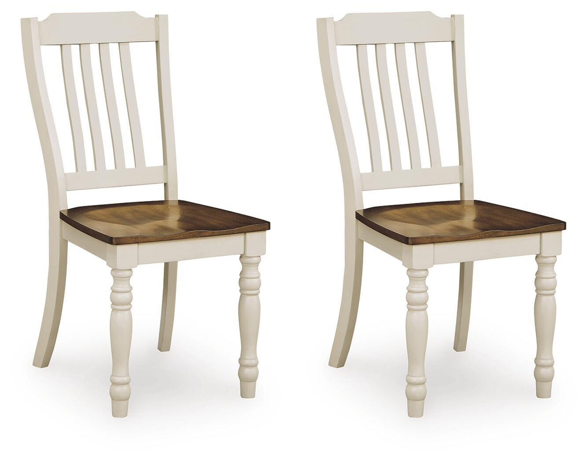 Wirloni - Dining Room Side Chair (Set of 2) - Antique White / Brown by Ashley – Chair Sets