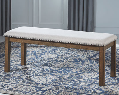 Moriville - Upholstered Bench - Beige by Ashley – view 4