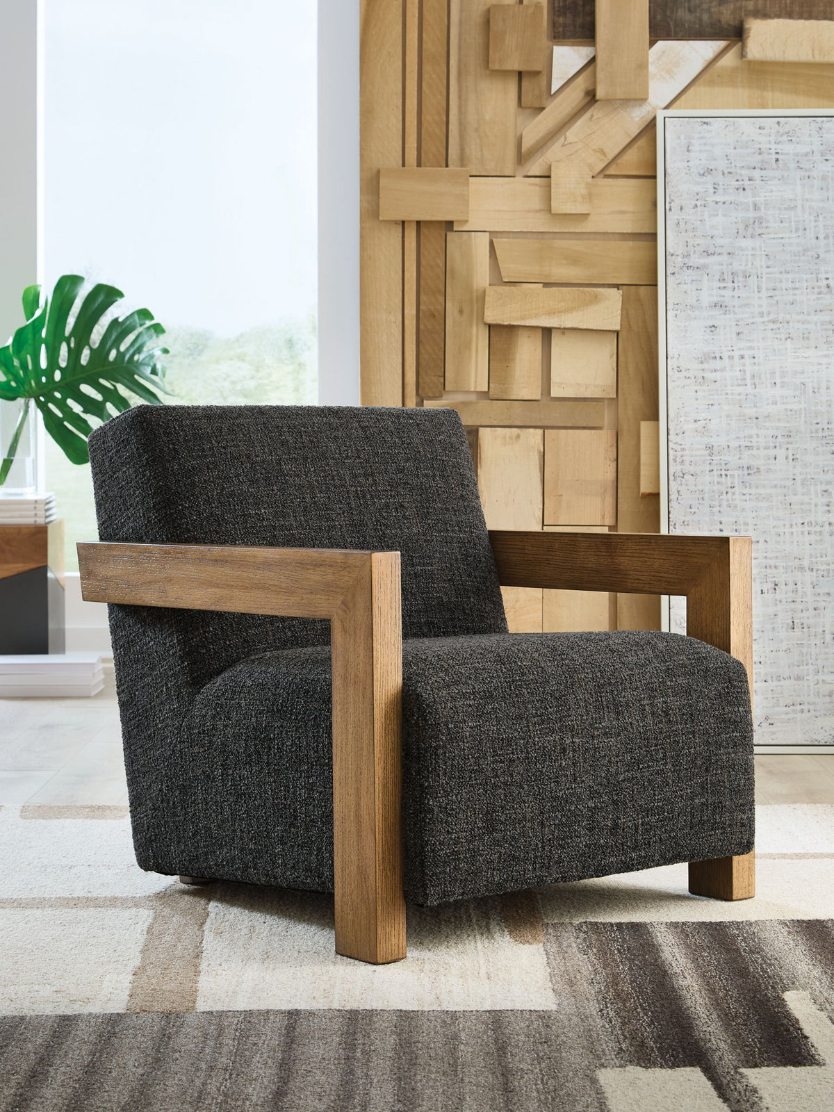 Dorney - Accent Chair - Charcoal / Brown by Ashley – view 4