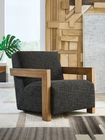 Dorney - Accent Chair - Charcoal / Brown by Ashley – view 4