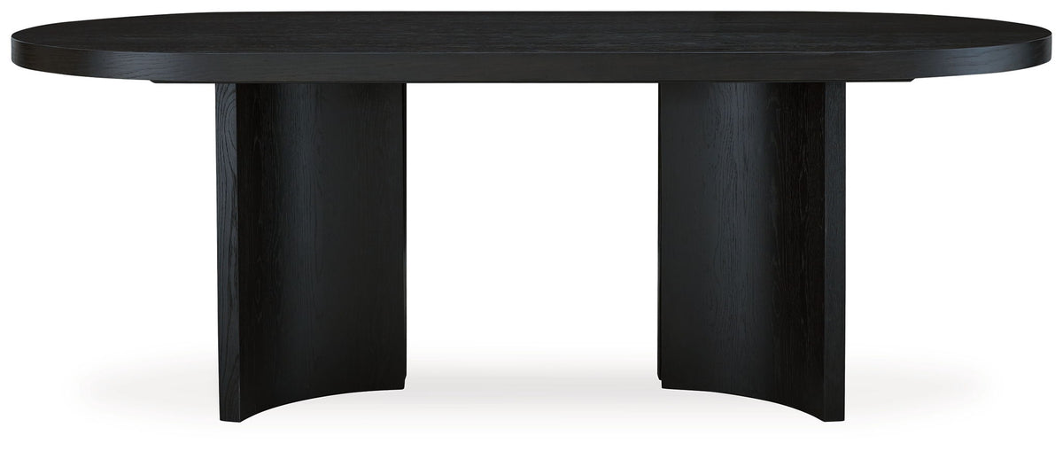 Rowanbeck - Oval Dining Room Table - Black by Ashley – view 3