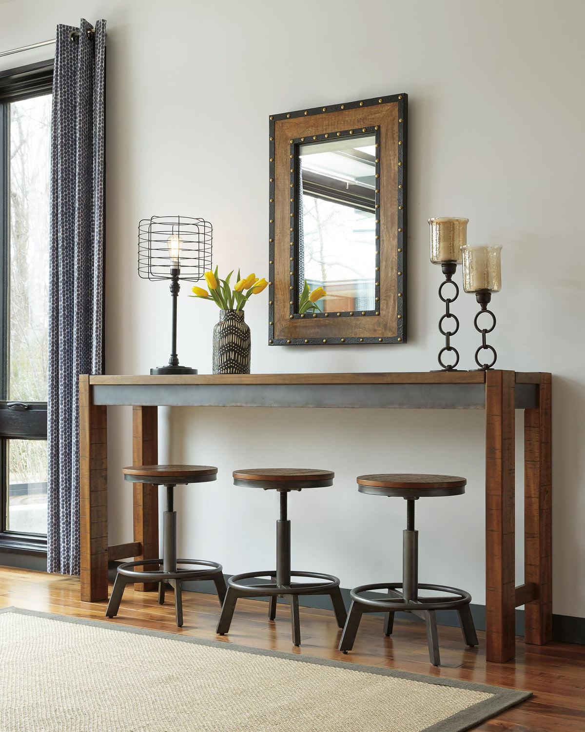 Torjin - Long Counter Table - Dark Brown by Ashley – view 2