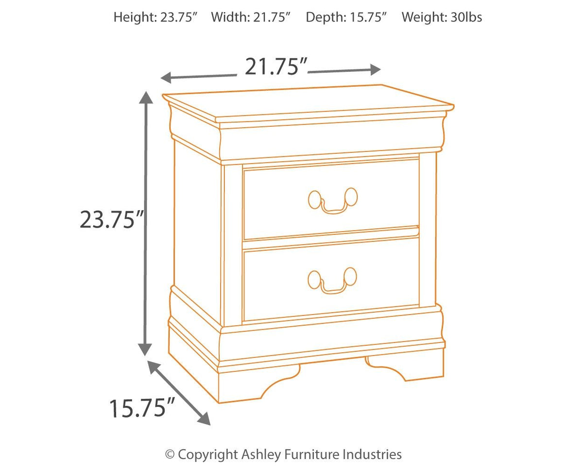 Alisdair - Two Drawer Night Stand - Reddish Brown by Ashley – view 2