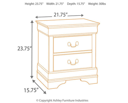 Alisdair - Two Drawer Night Stand - Reddish Brown by Ashley – view 2