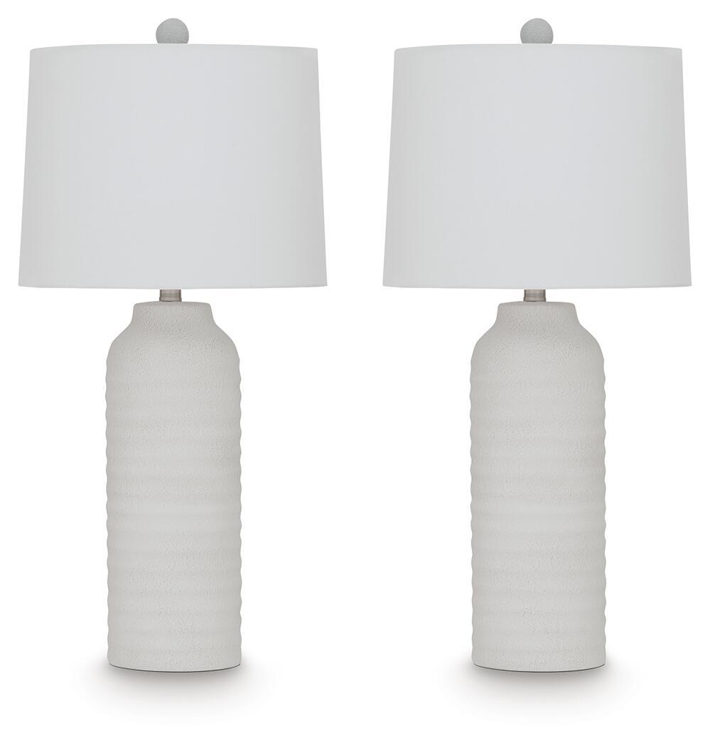 Vauville - Poly Table Lamp (Set of 2) - White by Ashley – Table Lamps