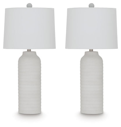 Vauville - Poly Table Lamp (Set of 2) - White by Ashley – Table Lamps