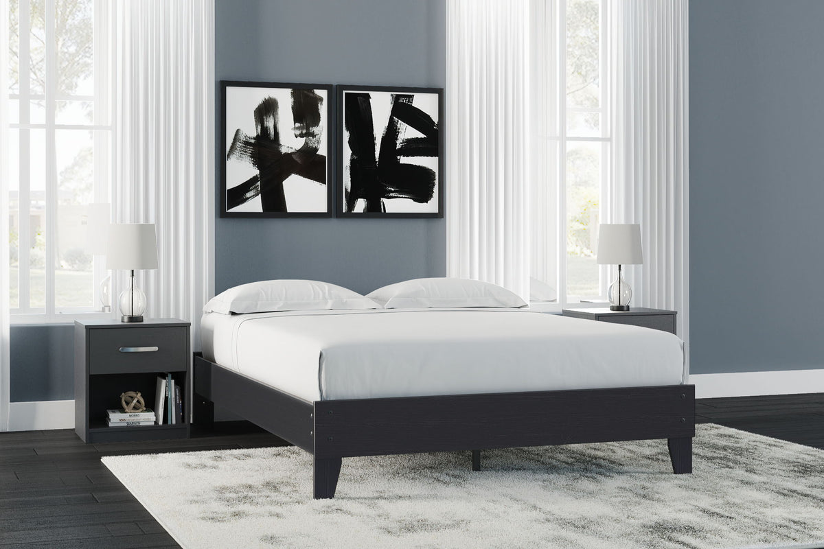 Finch - Queen Platform Bed - Black by Ashley – view 2
