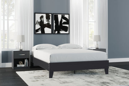 Finch - Queen Platform Bed - Black by Ashley – view 2