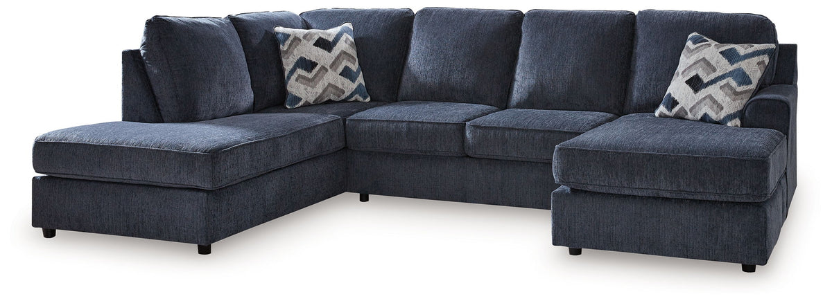 Albar Place - 2-Piece Sectional With Raf Sofa Chaise - Cobalt by Ashley – Stationary Sectionals