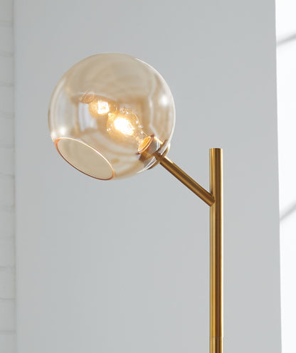Abanson - Metal Floor Lamp  - Amber / Gold Finish by Ashley – view 2