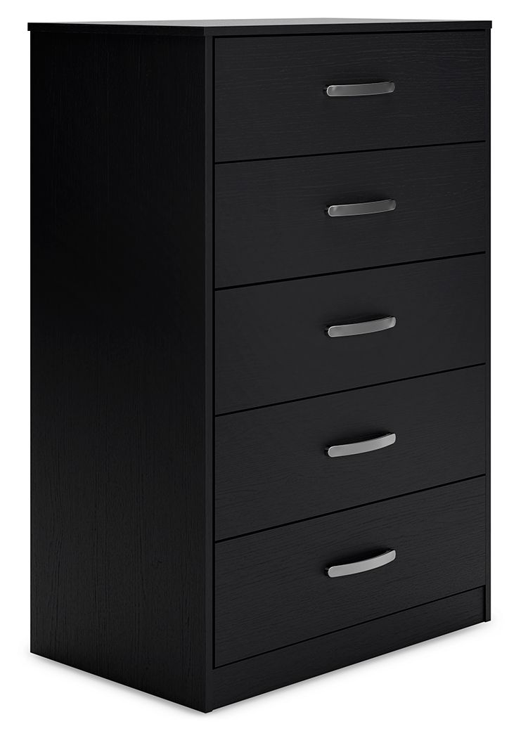 Finch - Five Drawer Chest - 46" Height - Black by Ashley – Accent Chests