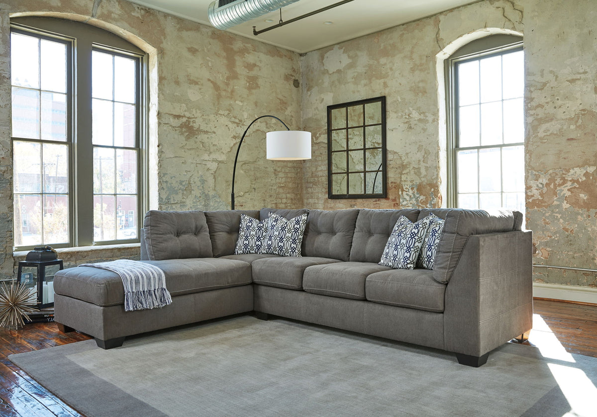 Pitkin - Left Arm Facing Corner Chaise 2 Pc Sectional - Slate by Ashley – view 2