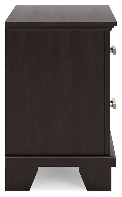 Covetown - Two Drawer Night Stand - Dark Brown by Ashley – view 4