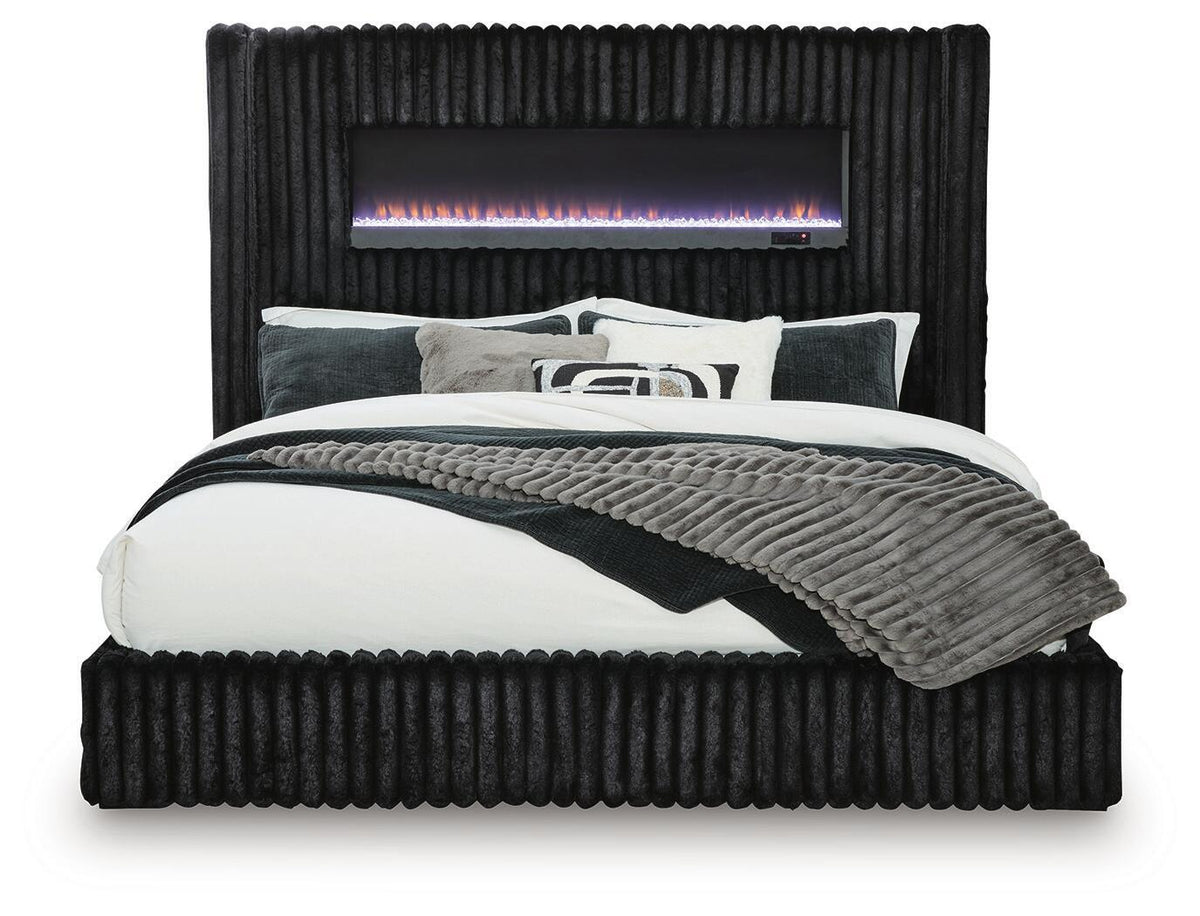 Tayleena - Upholstered Bed With Fireplace And Wireless Audio by Ashley – Upholstered Beds