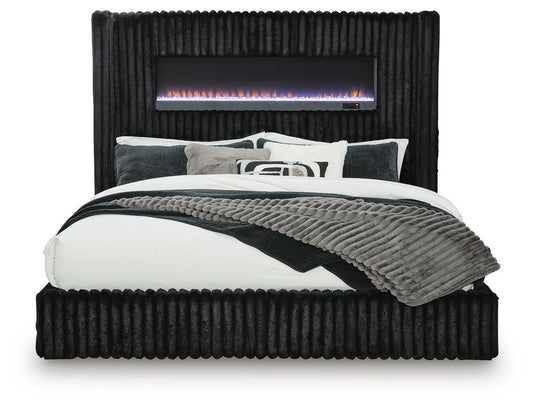 Tayleena - Upholstered Bed With Fireplace And Wireless Audio by Ashley – Upholstered Beds