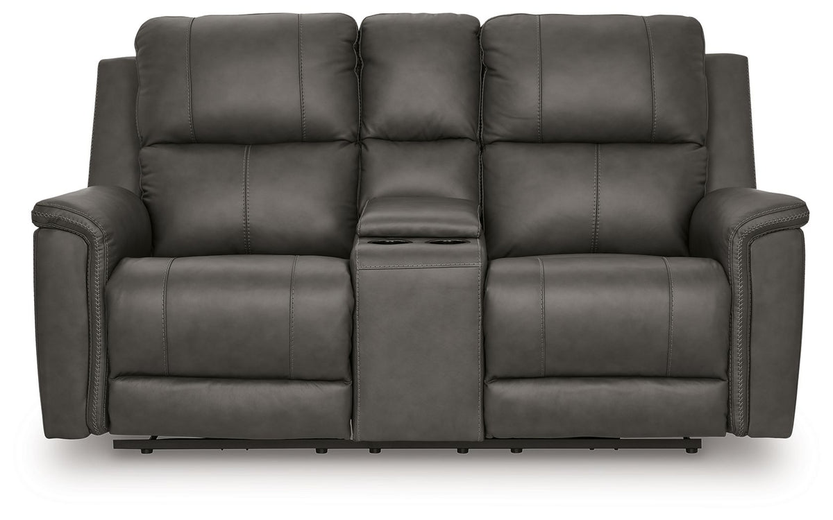 Bleckley - Power Reclining Loveseat With Console / Adjustable Headrest by Ashley – view 4