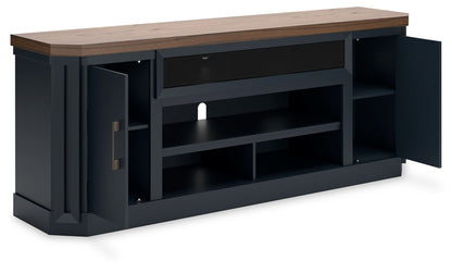 Landocken - XL TV Stand With Fireplace Option - Brown / Blue by Ashley – view 2