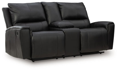 Glossmore - Reclining Loveseat With Console - Black by Ashley – Reclining Loveseats