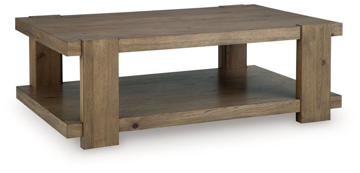 Flangren - Rectangular Cocktail Table - Light Brown by Ashley – Cocktail Tables