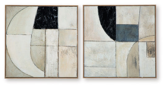 Bexlen - Wall Art Set (Set of 2) - Tan / Taupe / Black by Ashley – Canvas Art Sets