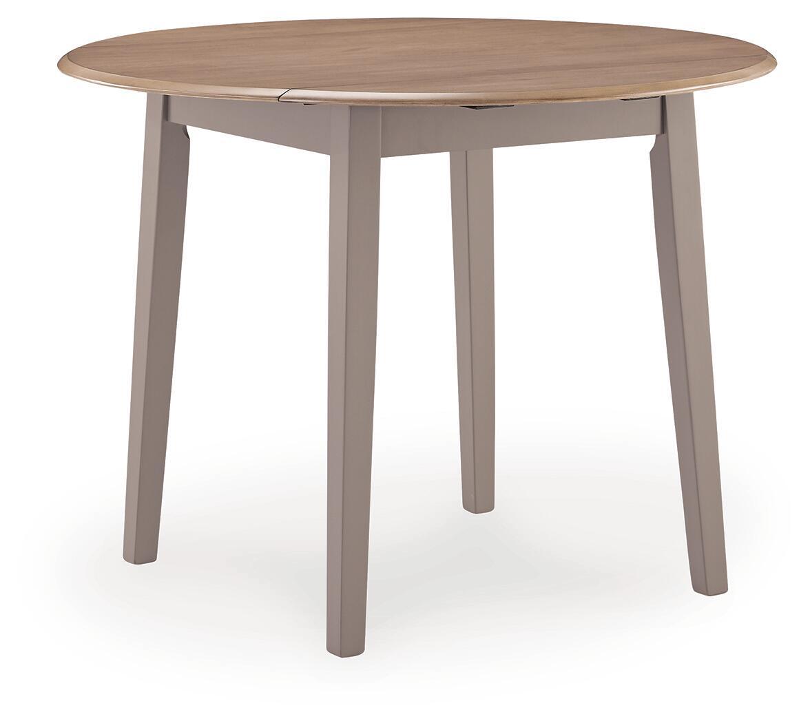 Harperfeld - Round Dining Room Drop Leaf Table - Natural / Gray by Ashley – Dining Tables