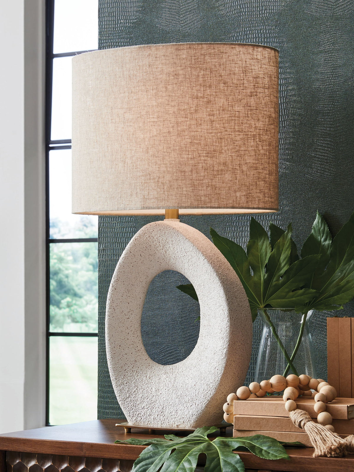 Trentlen - Paper Table Lamp - Cream / Gold Finish by Ashley – view 2