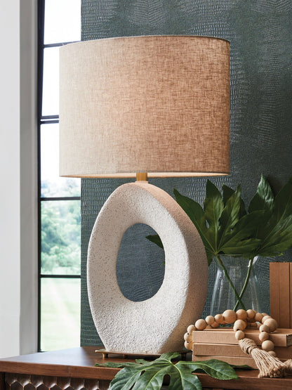 Trentlen - Paper Table Lamp - Cream / Gold Finish by Ashley – view 2