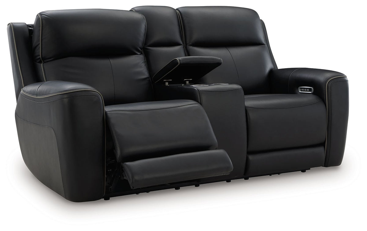5Z-Comfort - Relaxation - Power Reclining Loveseat with Console / Adj Headrest by Ashley – view 4