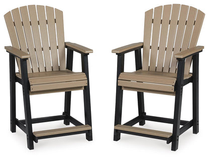 Fairen Trail - Barstool (Set of 2) - Black / Driftwood by Ashley – Stool Sets
