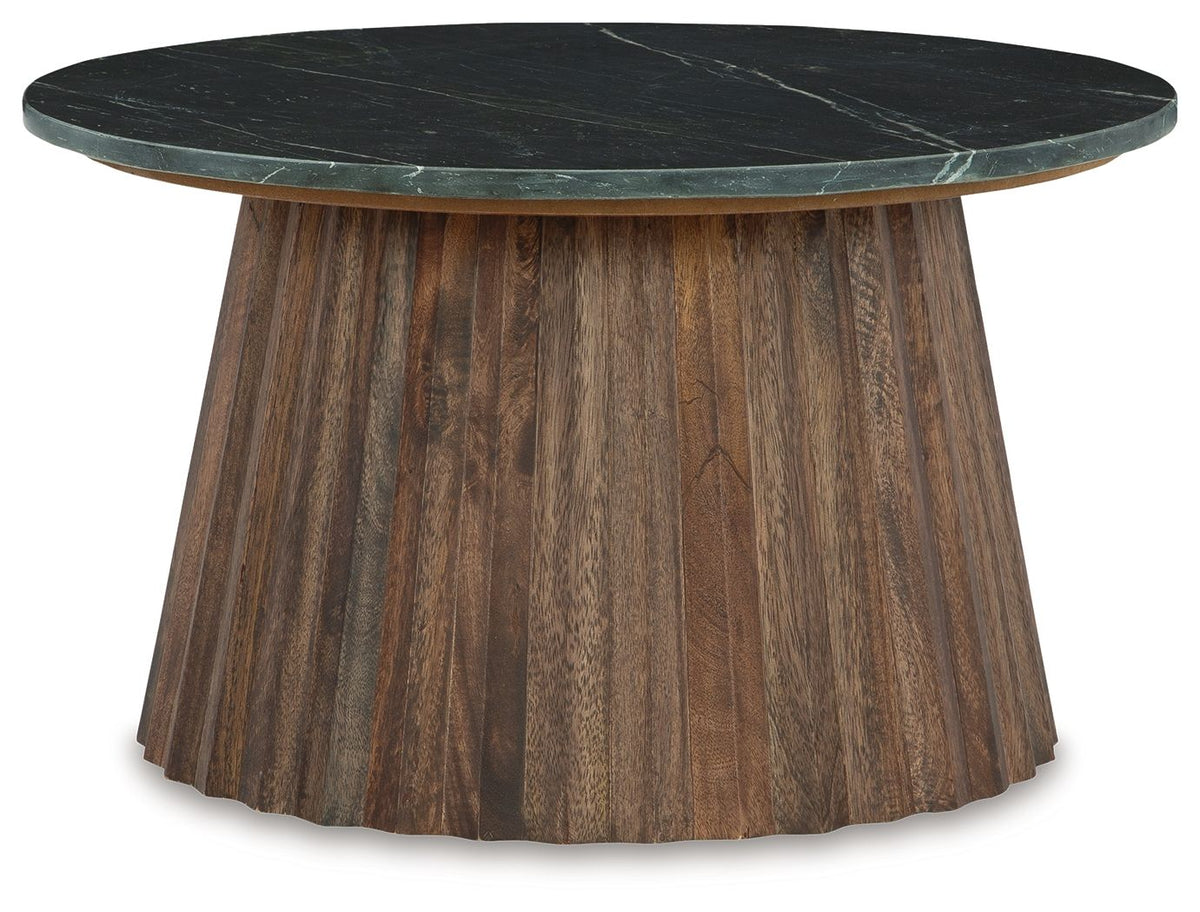 Ceilby - Accent Cocktail Table - Black / Brown by Ashley – Coffee Tables
