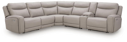 Gravier - 6-Piece Power Reclining Sectional With Storage Console - Gray – view 3