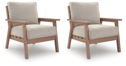 Grover Beach - Lounge Chair With Cushion (Set of 2) - Driftwood by Ashley – Chair Sets