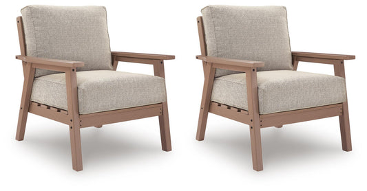Grover Beach - Lounge Chair With Cushion (Set of 2) - Driftwood by Ashley – Chair Sets