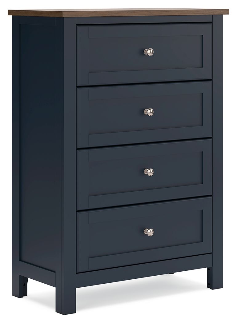 Landocken - Four Drawer Chest - Brown / Blue by Ashley – Accent Chests