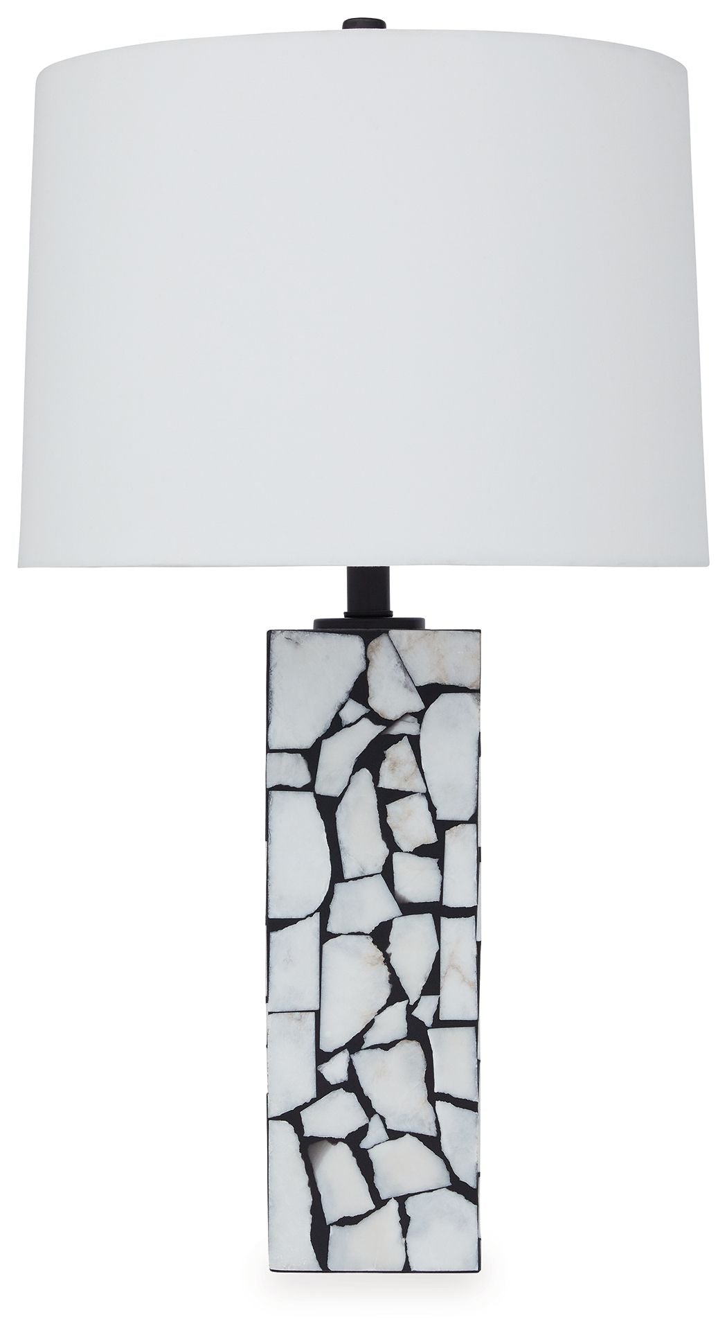 Macaria - Marble Table Lamp - White / Black by Ashley – Table Lamps