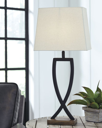 Makara - Metal Table Lamp (Set of 2) - Black / Brown by Ashley – view 2
