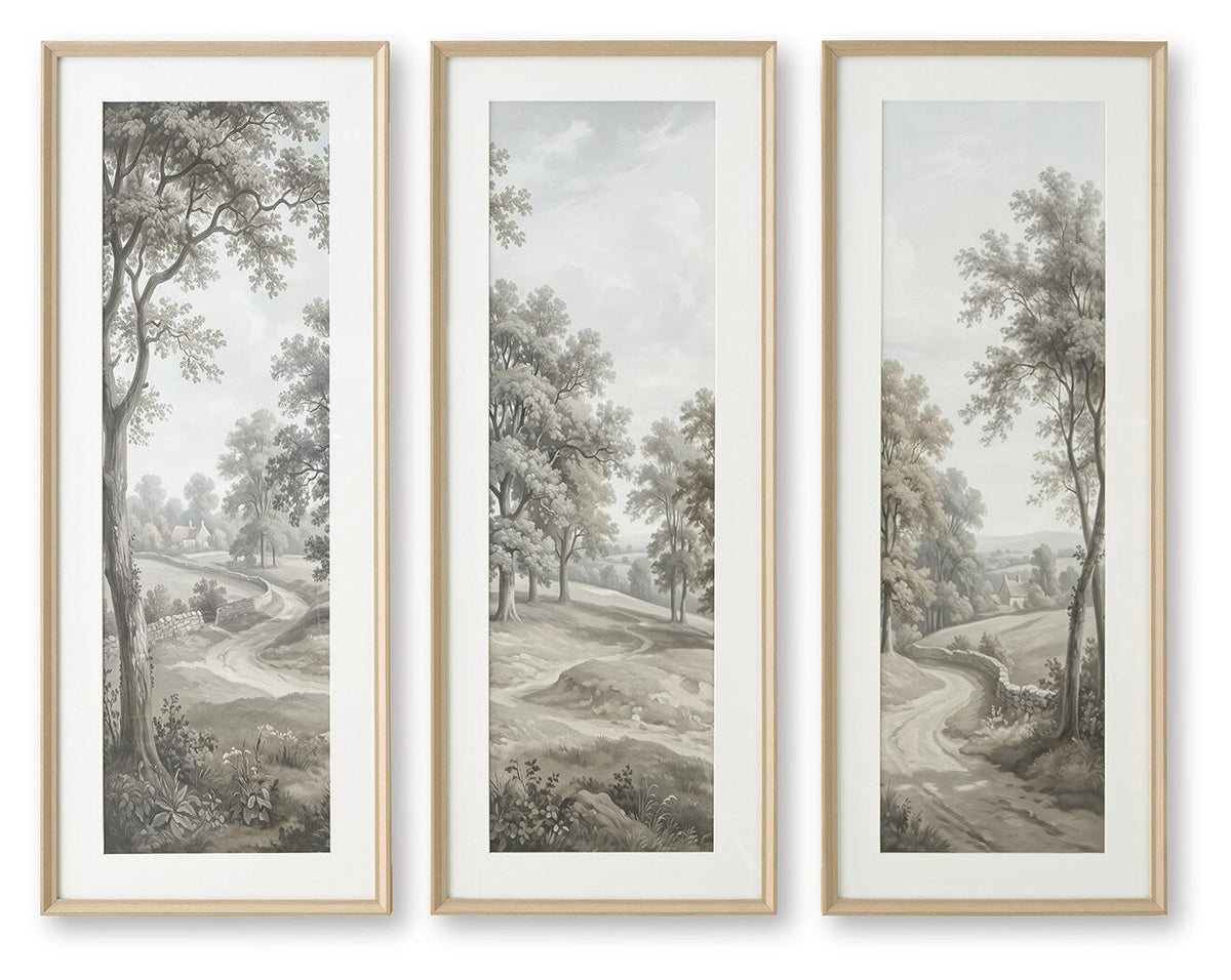 Dixonburg - Wall Art Set (Set of 3) - Taupe / Gray by Ashley – Framed Print Sets
