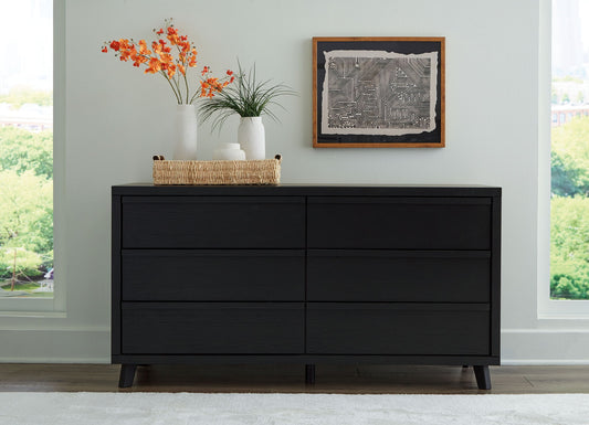 Danziar - Six Drawer Dresser - Black by Ashley – view 2