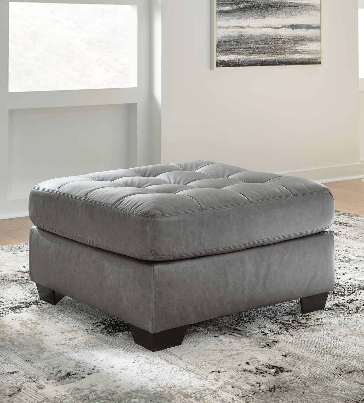 Clairette Court - Oversized Accent Ottoman - Alloy – view 2