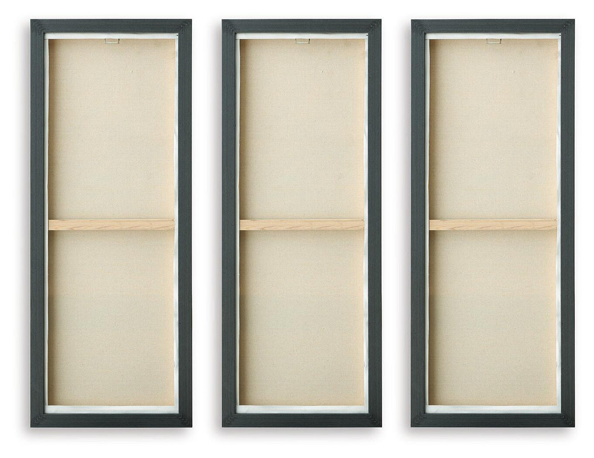 Larrondale - Wall Art Set (Set of 3) - Black / Gray / Brown by Ashley – view 2