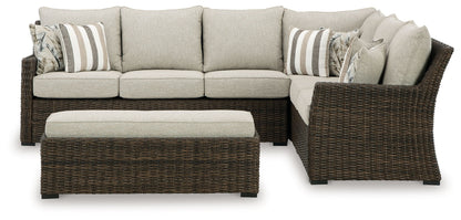 Brook Ranch - Sofa Sectional, Bench With Cushion (Set of 3) - Brown by Ashley – view 2