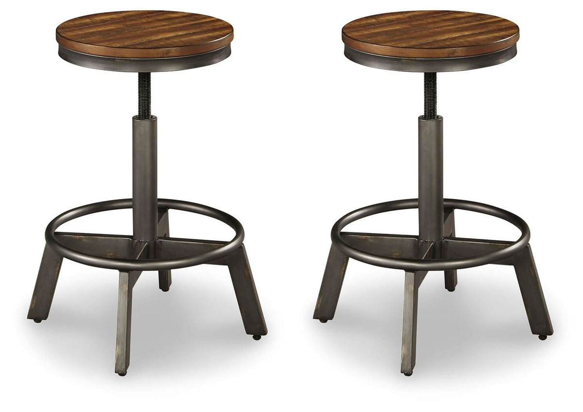 Torjin - Swivel Stool (Set of 2) - Dark Brown by Ashley – Stool Sets