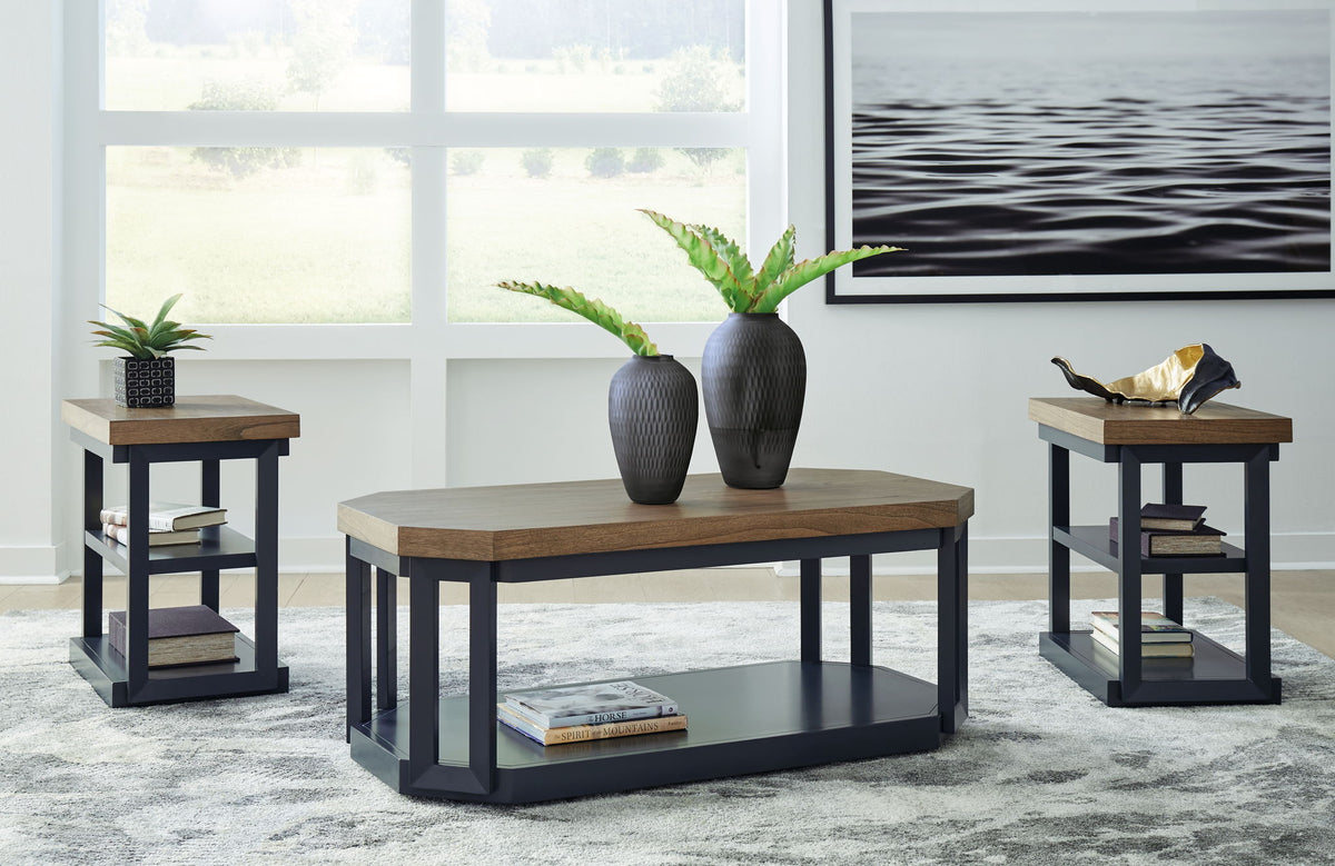 Landocken - Occasional Table Set (Set of 3) - Brown / Blue by Ashley – view 3