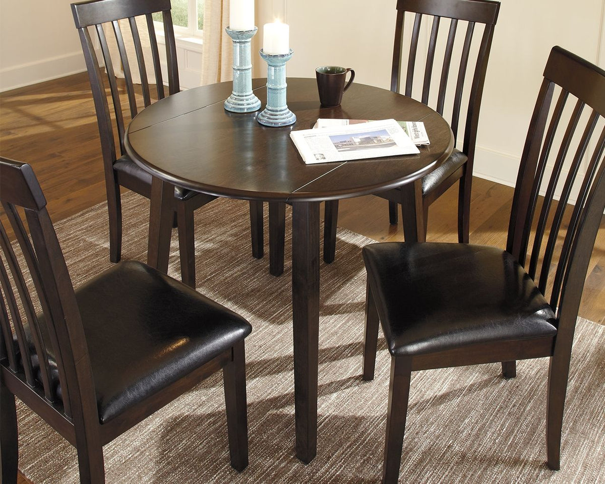 Hammis - Round DRM Drop Leaf Table - Dark Brown by Ashley – view 2
