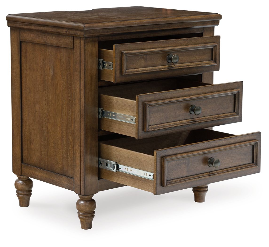 Sturlayne - Three Drawer Night Stand - Brown – view 2