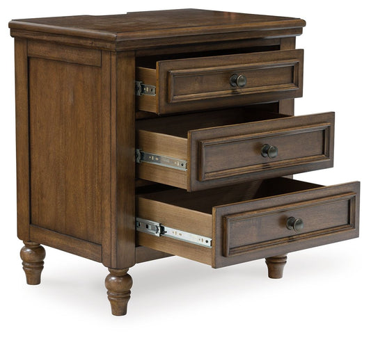 Sturlayne - Three Drawer Night Stand - Brown – view 2