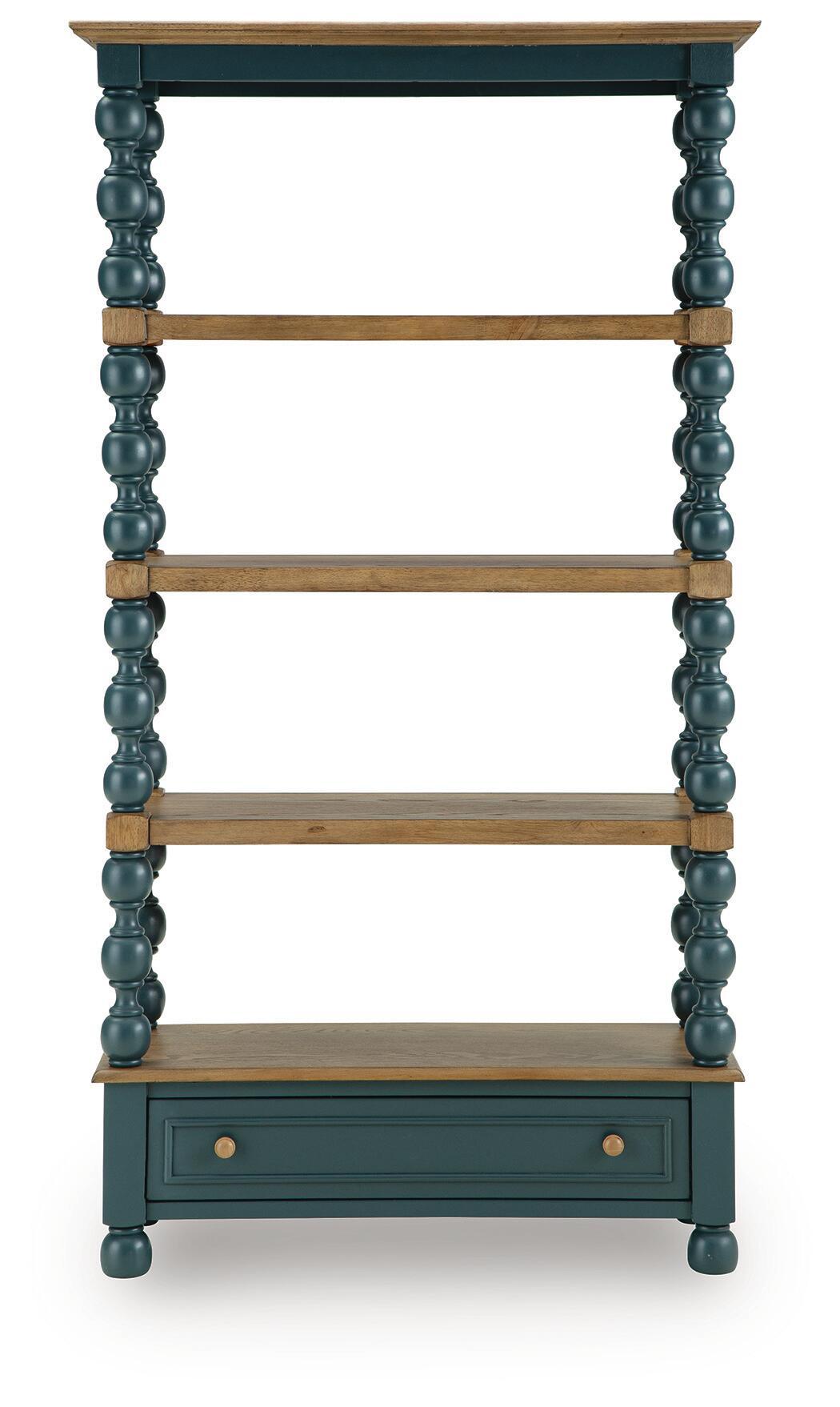Finnworth - Bookcase - Blue / Brown by Ashley – view 2