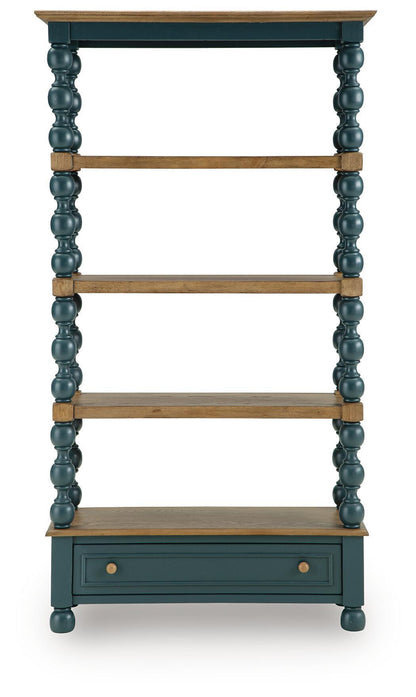 Finnworth - Bookcase - Blue / Brown by Ashley – view 2
