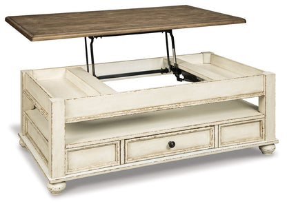Realyn - Lift Top Cocktail Table - White / Brown by Ashley – view 3