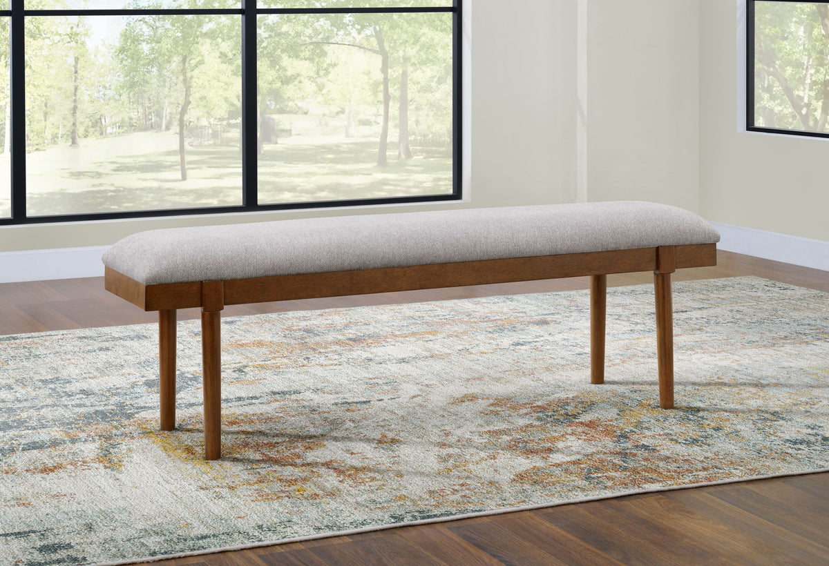 Lyncott - Large Upholstered Dining Room Bench - Gray / Brown by Ashley – view 3